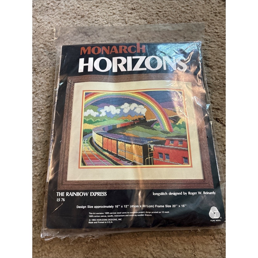 Vintage 1983 Monarch Horizons Longstitch Kit The Rainbow Express LS 76 Reinardy